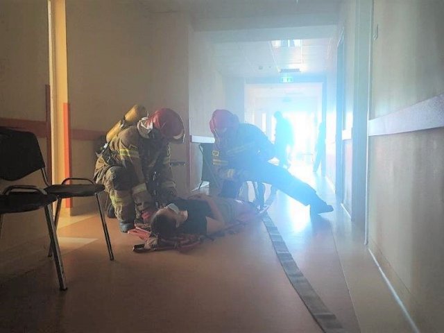 Ćwiczenia ewakuacyjne w Szpitalu Powiatowym w Przasnyszu